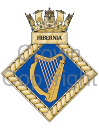 Coat of arms (crest) of the HMS Hibernia, Royal Navy