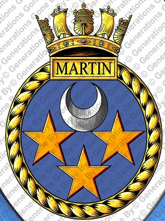 Coat of arms (crest) of the HMS Martin, Royal Navy
