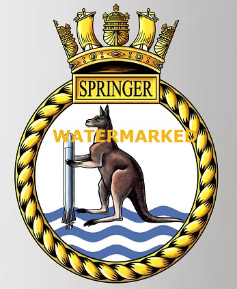Coat of arms (crest) of the HMS Springer, Royal Navy