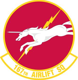 Coat of arms (crest) of the 167th Airlift Squadron, West Virginia Air National Guard