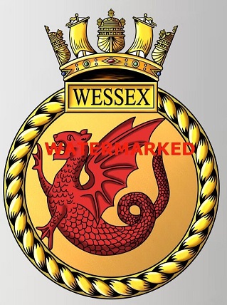 Coat of arms (crest) of the HMS Wessex, Royal Navy