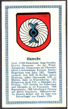 Wappen von Hameln/Coat of arms (crest) of Hameln