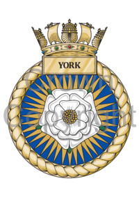 Coat of arms (crest) of the HMS York, Royal Navy