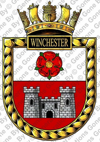 Coat of arms (crest) of the HMS Winchester, Royal Navy