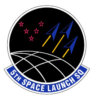 Coat of arms (crest) of the 5th Space Launch Squadron, US Air Force