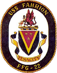 Coat of arms (crest) of Frigate USS Fahrion (FFG-22)