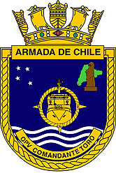 Coat of arms (crest) of the Ocean Patrol Vessel Comandante Toro (OPV-82), Chilean Navy