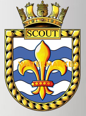 Coat of arms (crest) of the HMS Scout, Royal Navy