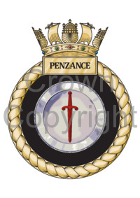 Coat of arms (crest) of the HMS Penzance, Royal Navy