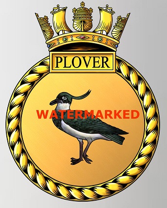 Coat of arms (crest) of the HMS Plover, Royal Navy