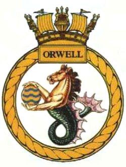 Coat of arms (crest) of the HMS Orwell, Royal Navy