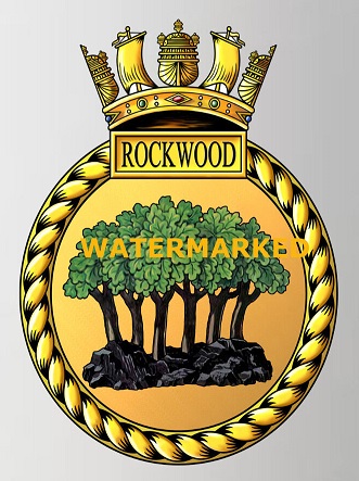 Coat of arms (crest) of the HMS Rockwood, Royal Navy