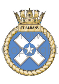 Coat of arms (crest) of the HMS St Albans, Royal Navy