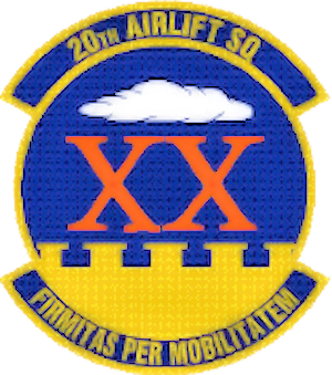 Coat of arms (crest) of the 20th Airlift Squadron, US Air Force