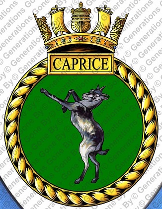 Coat of arms (crest) of the HMS Caprice, Royal Navy