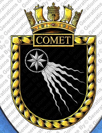 Coat of arms (crest) of the HMS Comet, Royal Navy