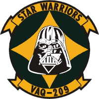 Coat of arms (crest) of the Electronic Attack Squadron (VAQ) - 209 Star Warriors, US Navy