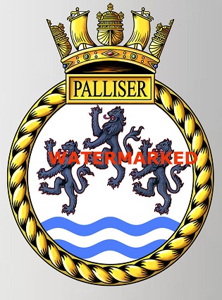 Coat of arms (crest) of the HMS Palliser, Royal Navy
