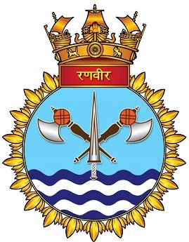 Coat of arms (crest) of the INS Ranvir, Indian Navy