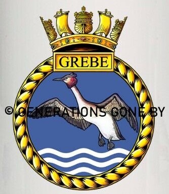 Coat of arms (crest) of the HMS Grebe, Royal Navy