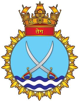 Coat of arms (crest) of the INS Teg, Indian Navy