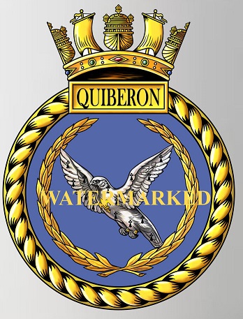 Coat of arms (crest) of the HMS Quiberon, Royal Navy