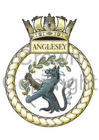 Coat of arms (crest) of the HMS Anglesey, Royal Navy
