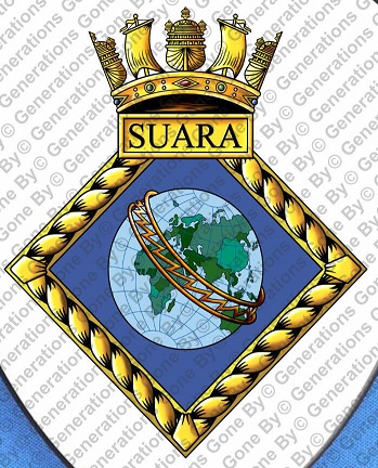 Coat of arms (crest) of the HMS Suara, Royal Navy