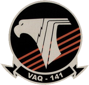 Coat of arms (crest) of the Electronic Attack Squadron (VAQ) - 141 Shadowhawks, US Navy