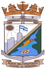 Coat of arms (crest) of the Multipropose Ship ARA Ciudad de Rosario (Q-62), Argentine Navy