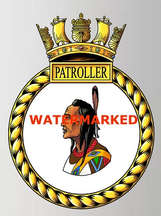 Coat of arms (crest) of the HMS Patroller, Royal Navy
