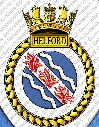 Coat of arms (crest) of the HMS Helford, Royal Navy