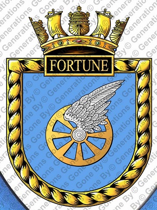 Coat of arms (crest) of the HMS Fortune, Royal Navy