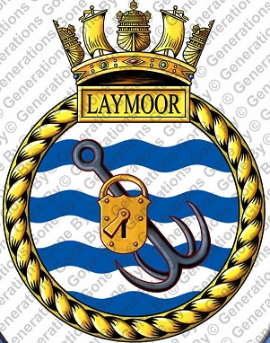 Coat of arms (crest) of the HMS Laymoor, Royal Navy