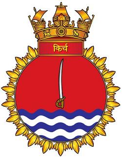 Coat of arms (crest) of the INS Kirch, Indian Navy