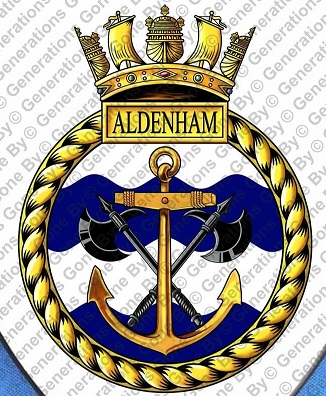 Coat of arms (crest) of the HMS Aldenham, Royal Navy