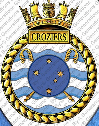 Coat of arms (crest) of the HMS Croziers, Royal Navy