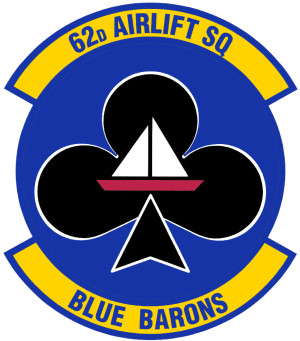 Coat of arms (crest) of the 62nd Airlift Squadron, US Air Force