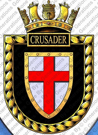 Coat of arms (crest) of the HMS Crusader, Royal Navy