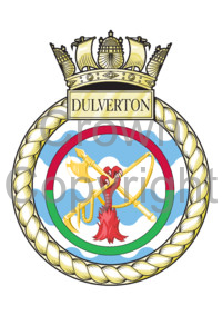 Coat of arms (crest) of the HMS Dulverton, Royal Navy