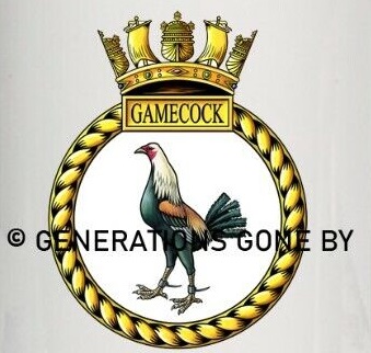 Coat of arms (crest) of the HMS Game Cock, Royal Navy