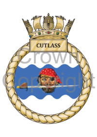 Coat of arms (crest) of the HMS Cutlass, Royal Navy