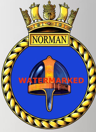 Coat of arms (crest) of the HMS Norman, Royal Navy