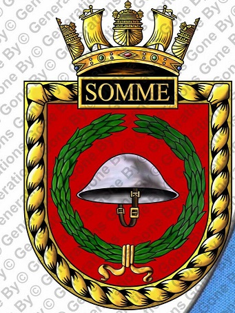 Coat of arms (crest) of the HMS Somme, Royal Navy