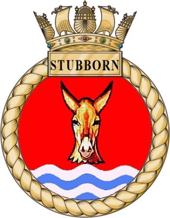 Coat of arms (crest) of the HMS Stubborn, Royal Navy