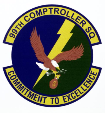 Coat of arms (crest) of the 99th Comptroller Squadron, US Air Force