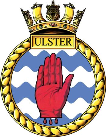 Coat of arms (crest) of the HMS Ulster, Royal Navy
