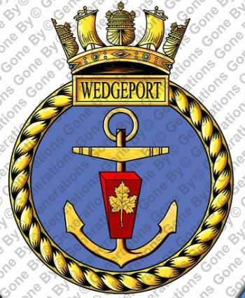 Coat of arms (crest) of the HMS Wedgeport, Royal Navy