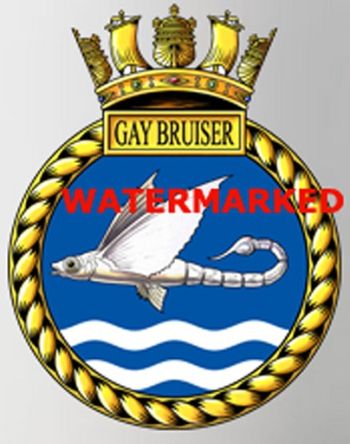 Coat of arms (crest) of the HMS Gay Bruiser, Royal Navy