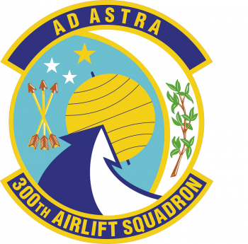 Coat of arms (crest) of the 300th Military Airlift Squadron, US Air Force